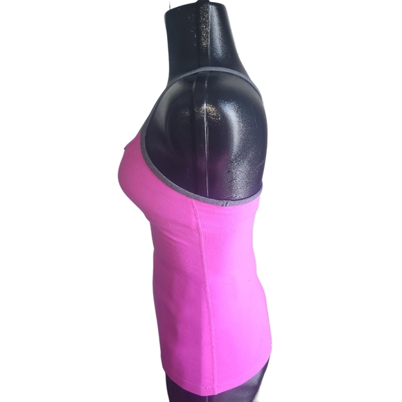 Lululemon Power Y Hot Pink Tank Top with Grey Accent Sz.4 - Picture 4 of 7